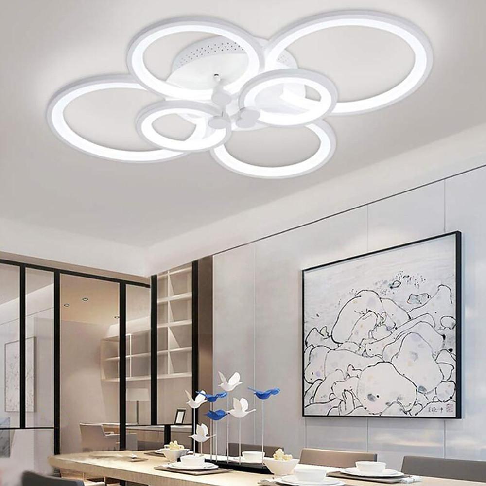 Multi-Circle Dimmable LED Semi-Flush Mount Ceiling Light