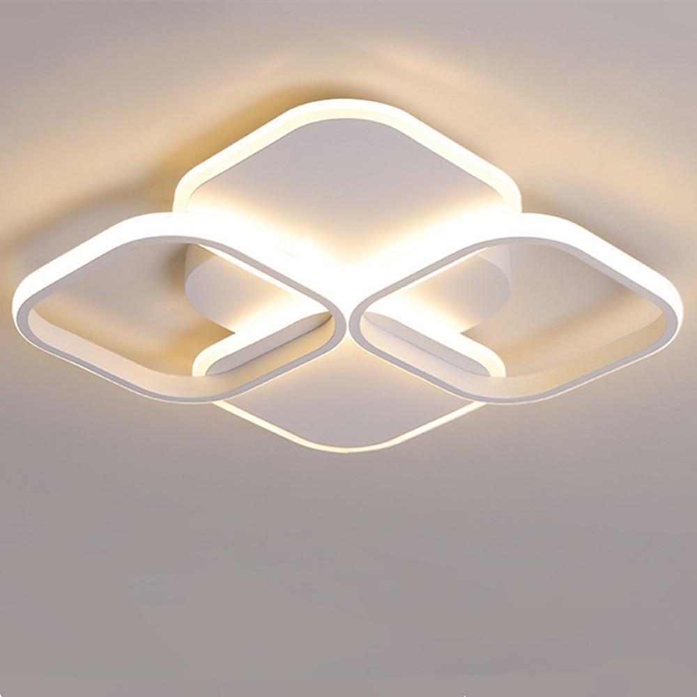 Geometric LED Flush Mount Ceiling Light - Modern Overlapping Squares