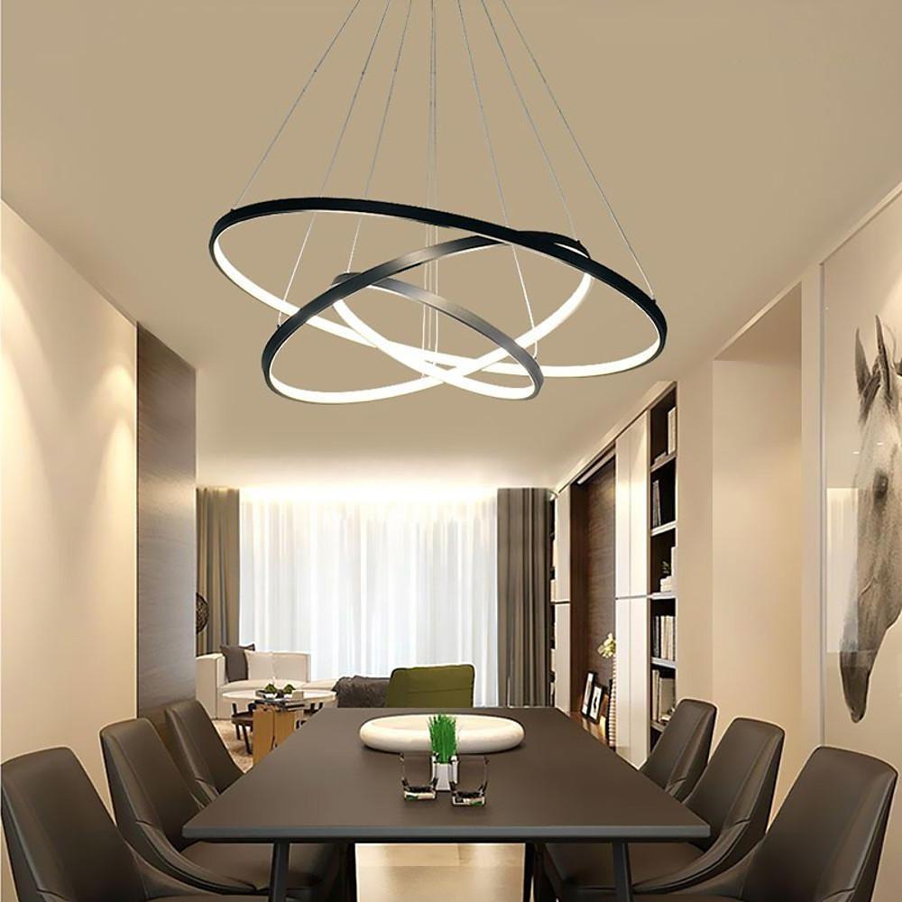 3-Ring Interweaved Circle LED Pendant Light Aluminum Acrylic