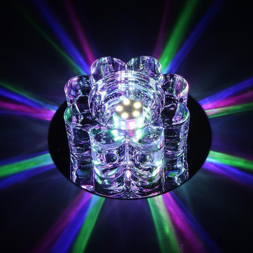 Crystal Flower Flush Mount LED Ceiling Light - Modern Electroplated