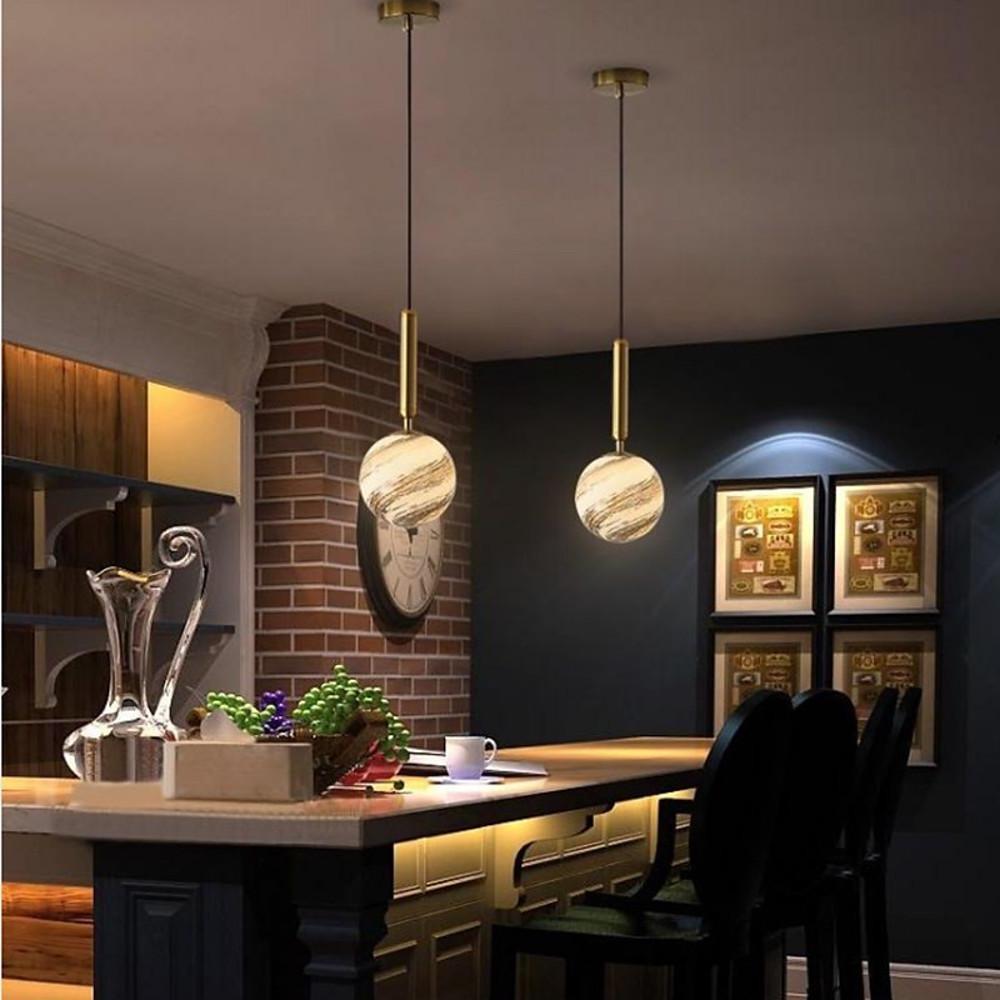 Distressed Globe Pendant Light Metal Acrylic Ceiling Fixture