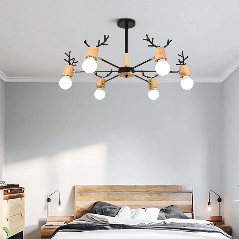6-Light Nordic Antler Chandelier | Modern Metal Sputnik Design