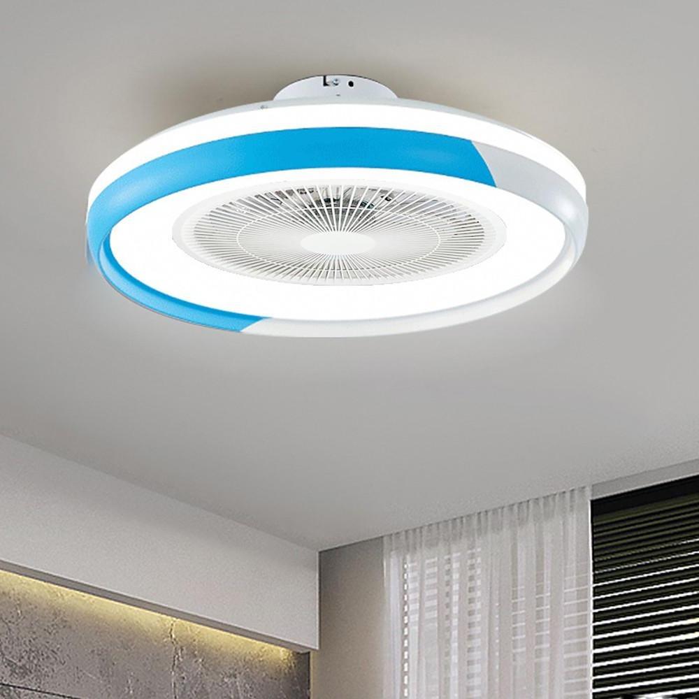 Dimmable Bladeless Ceiling Fan with LED Light and Remote Control