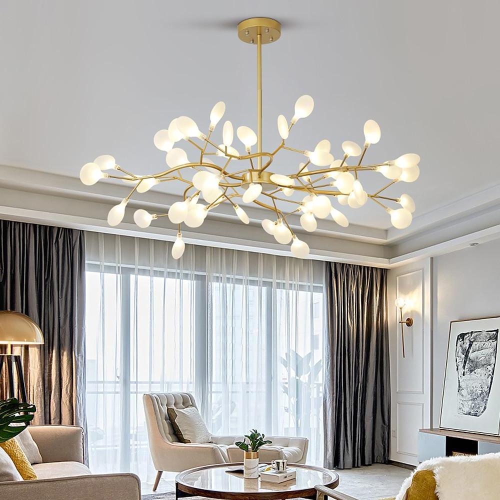 Sputnik Chandelier Modern Firefly Design Aluminum Acrylic Ceiling