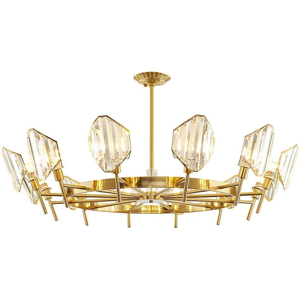 Crystal Ring Chandelier – Gold Metal Frame Luxury Ceiling Light