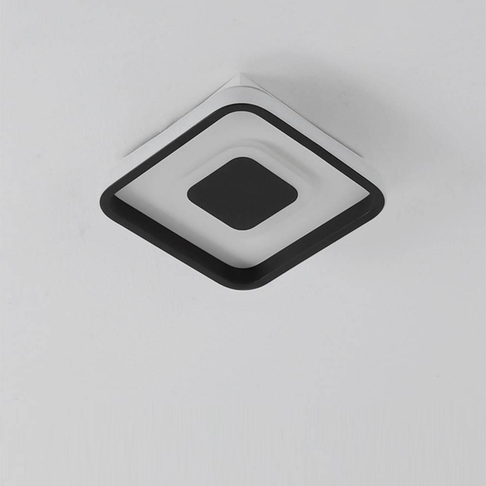 Dual Square LED Black Flush Mount Ceiling Light Modern Minimal
