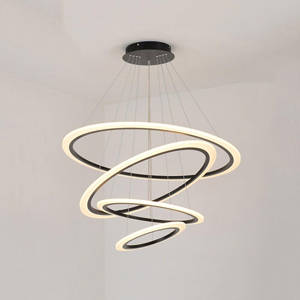 4-Ring Geometric LED Modern Chandelier Pendant Light