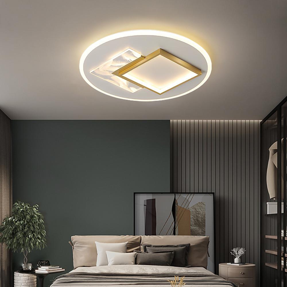 Modern Geometric Metal LED Flush Mount Ceiling Light