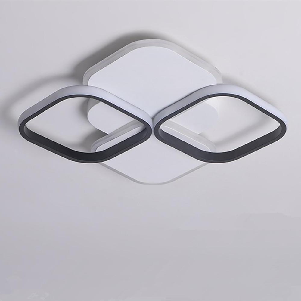 Overlapping Squares LED Flush Mount Ceiling Light - Modern Geometric