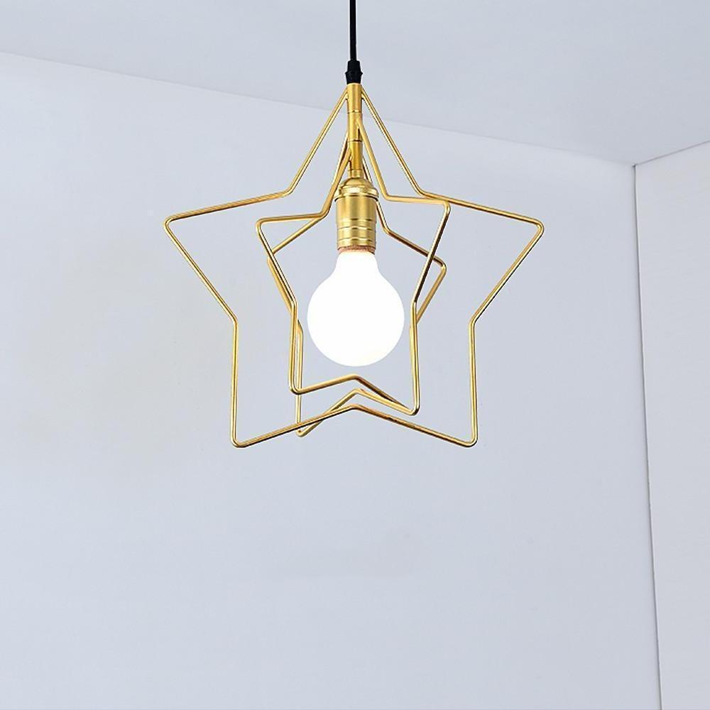 Modern Star Shaped Metal Pendant Light with Adjustable Cord
