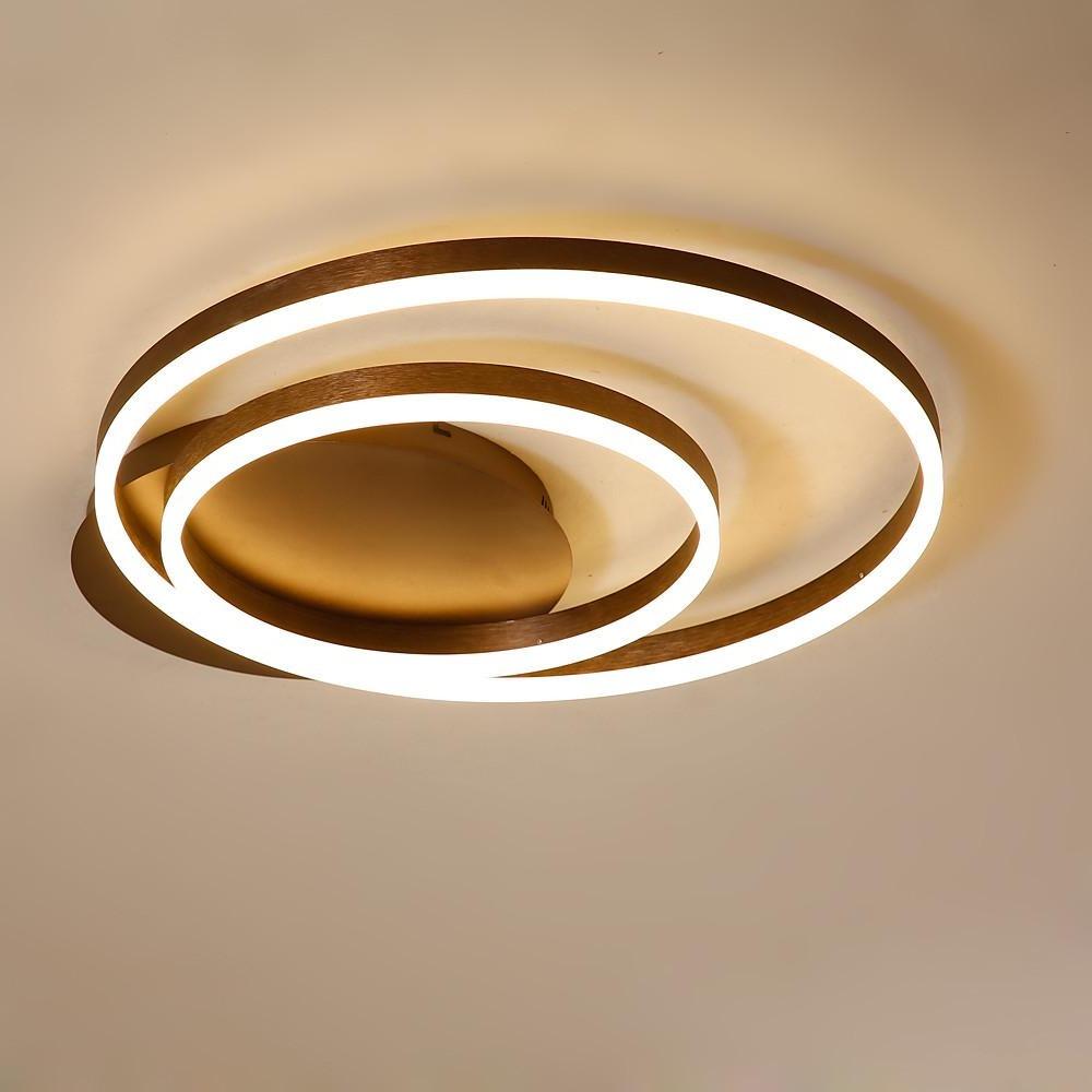 Modern Geometric Flush Mount LED Ceiling Light with Dimmable Remote