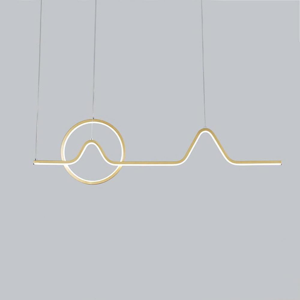Modern Circular Linear Dimmable LED Chandelier – Aluminum Finish