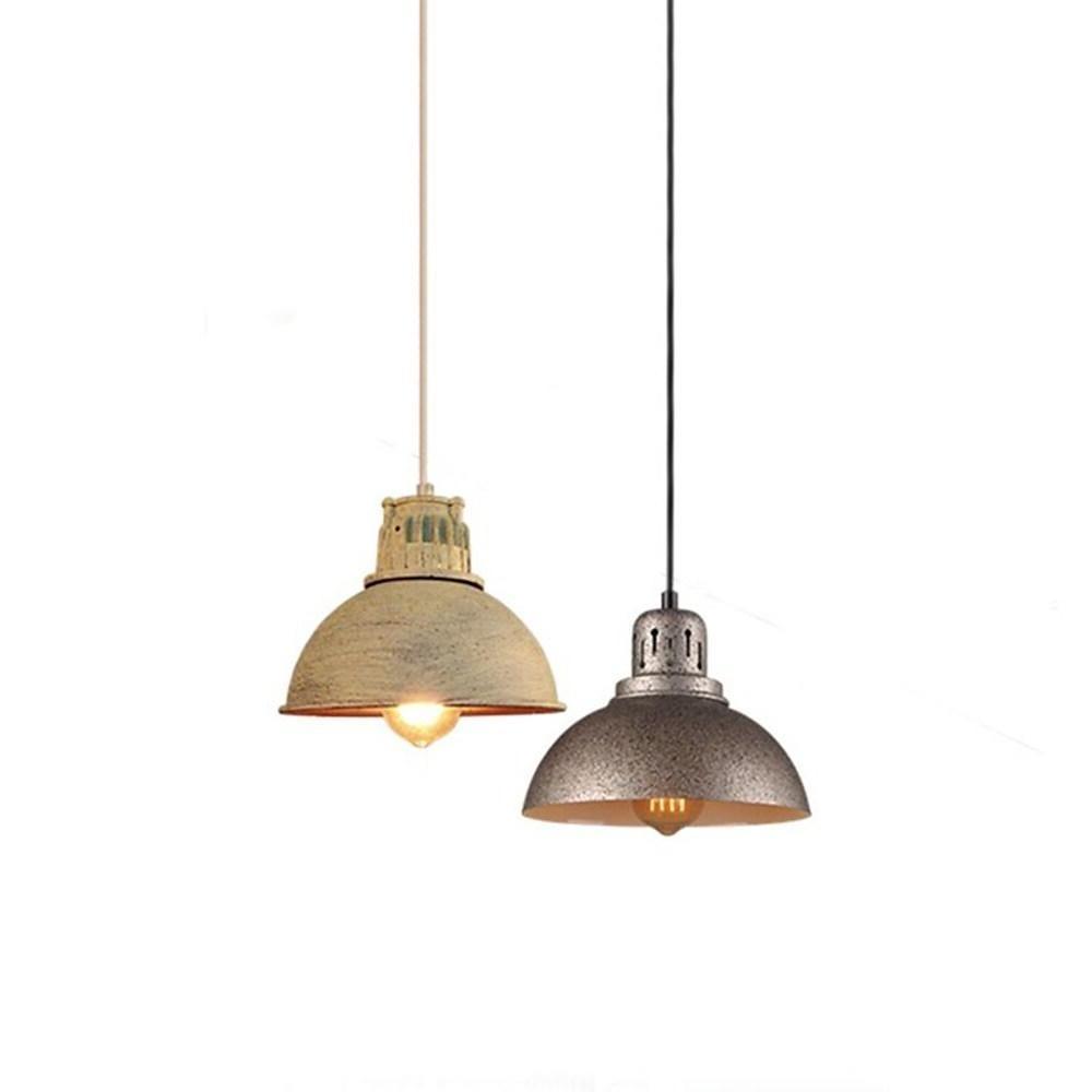 Industrial Metal Dome Pendant Light – Vintage LED Single Fixture