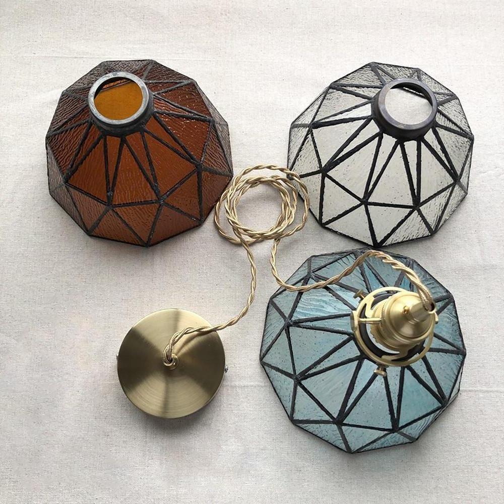 Nordic Glass Lantern Pendant Light – Vintage Ambient Ceiling Fixture