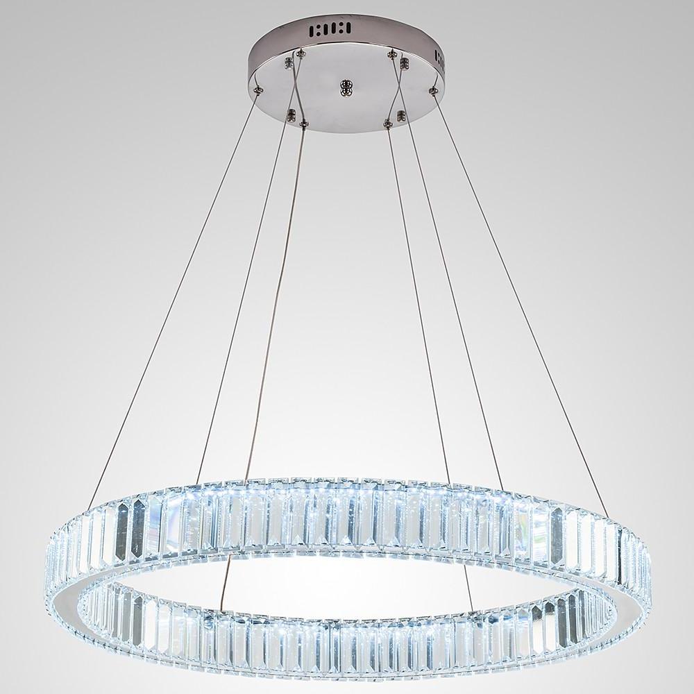 32" Crystal Ring Chandelier with Integrated LED in Gold Finish