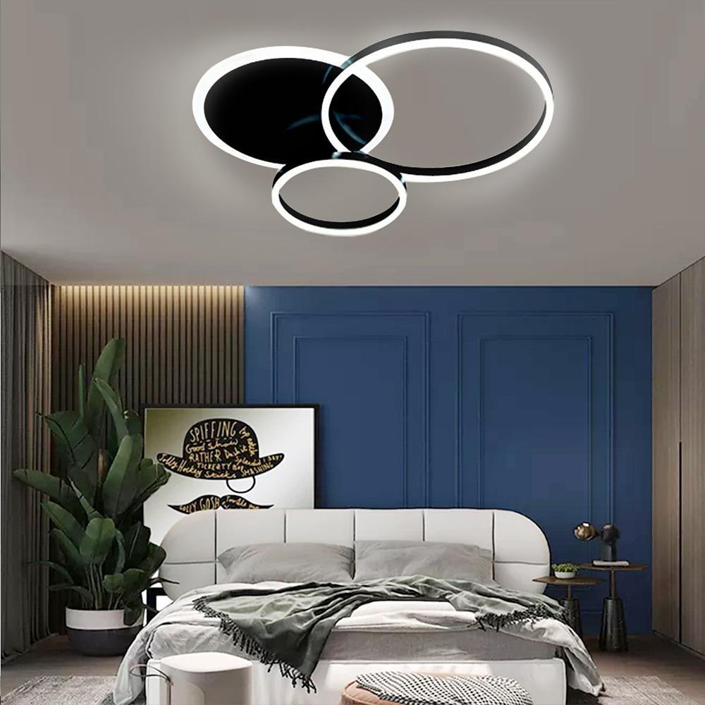 3-Layer LED Circle Flush Mount Light - Dimmable, 26"x20"