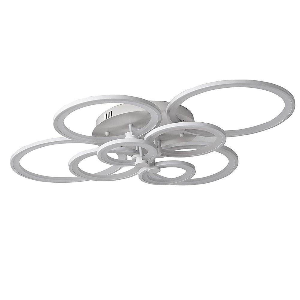 Modern Semi Flush Mount Light with Overlapping Rings - LED Ceiling
