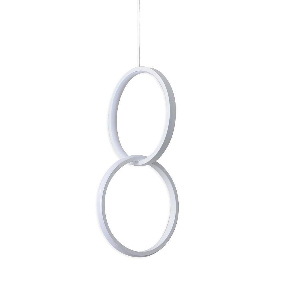 Interlocking Dual Ring LED Pendant Light Aluminum Acrylic