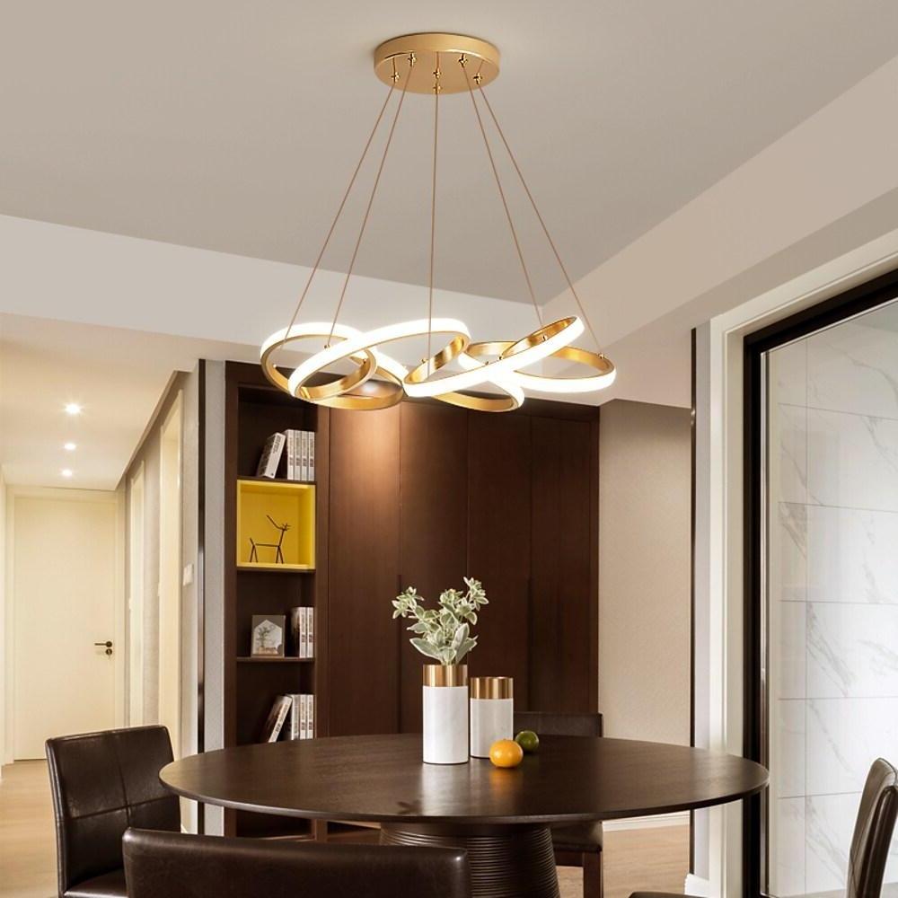 Interwoven Wave Metal Chandelier Modern Geometric LED Ceiling Light