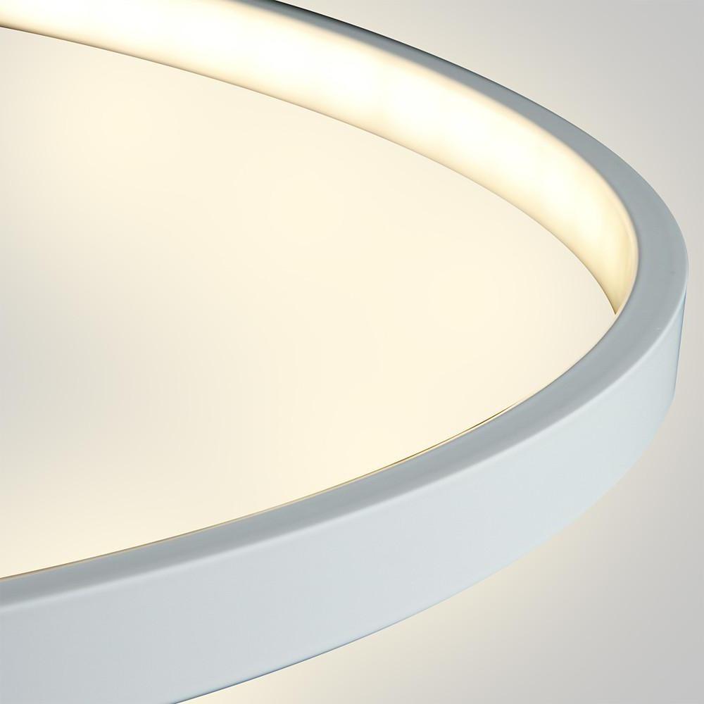 Modern Ring Pendant Light 30W LED Dimmable Black Metal Acrylic