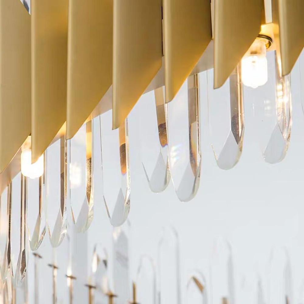 Modern Crystal Chandelier Round Stainless Steel Ceiling Light