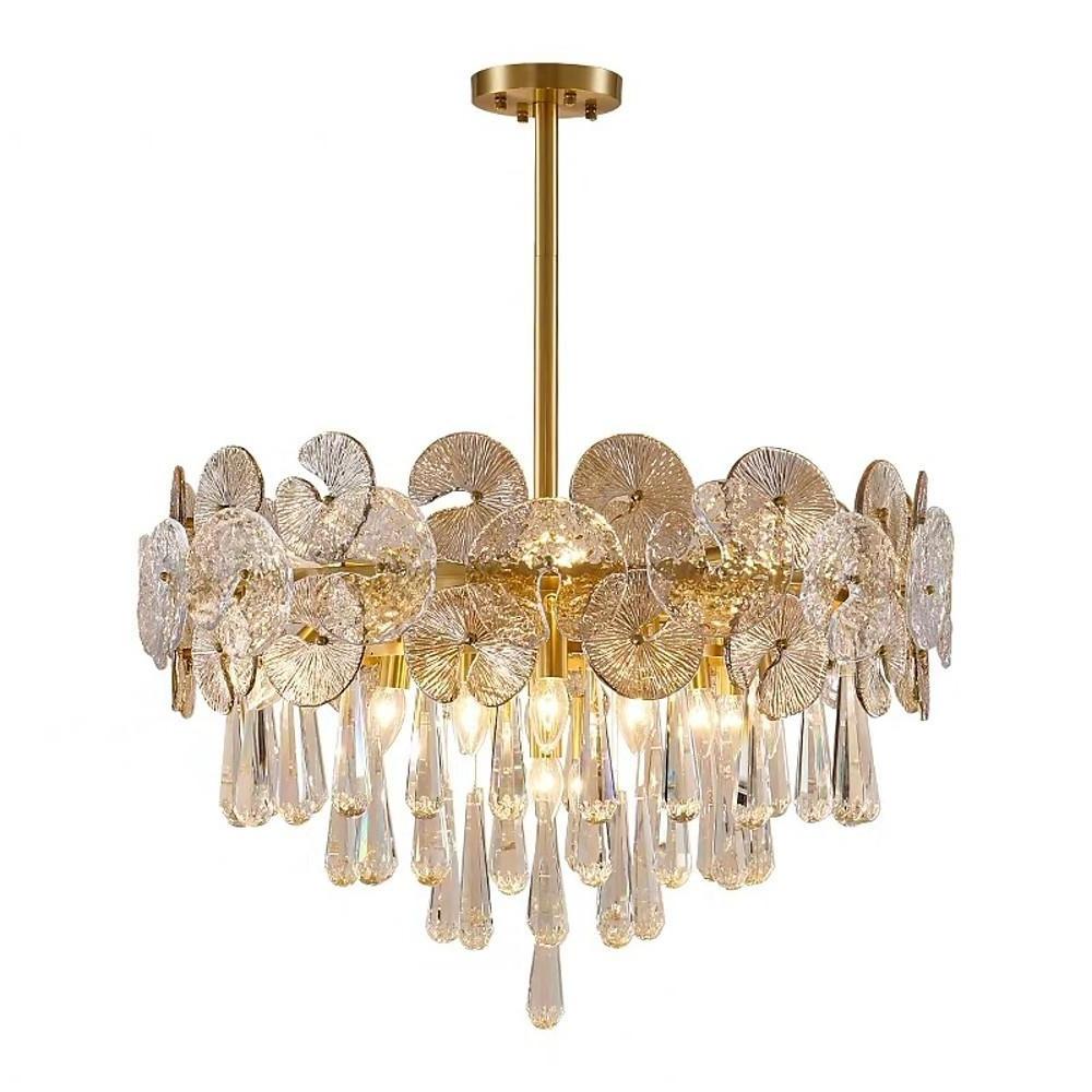 Modern Crystal Candelabra Flush Mount Ceiling Light LED 20 Inch