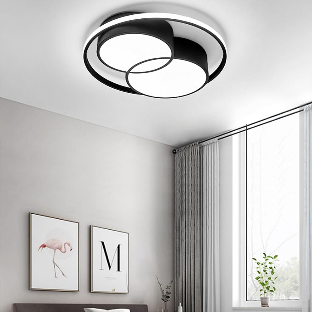 Modern Three-Circle LED Flush Mount Ceiling Light - Dimmable