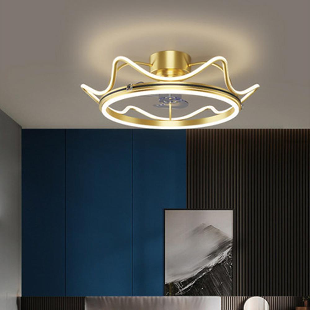 Modern Bladeless Ceiling Fan Light with LED - Metal & Acrylic
