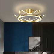 Modern Bladeless Ceiling Fan Light with LED - Metal & Acrylic