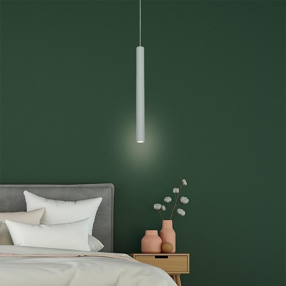 Modern Black Aluminum Pendant Light with Integrated LED Downlight