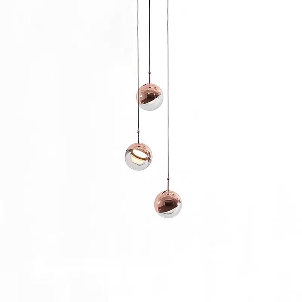 Adjustable Crystal Globe LED Pendant Light - Electroplated Metal