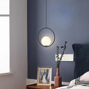 Modern Metal Circle Glass Globe Pendant Light