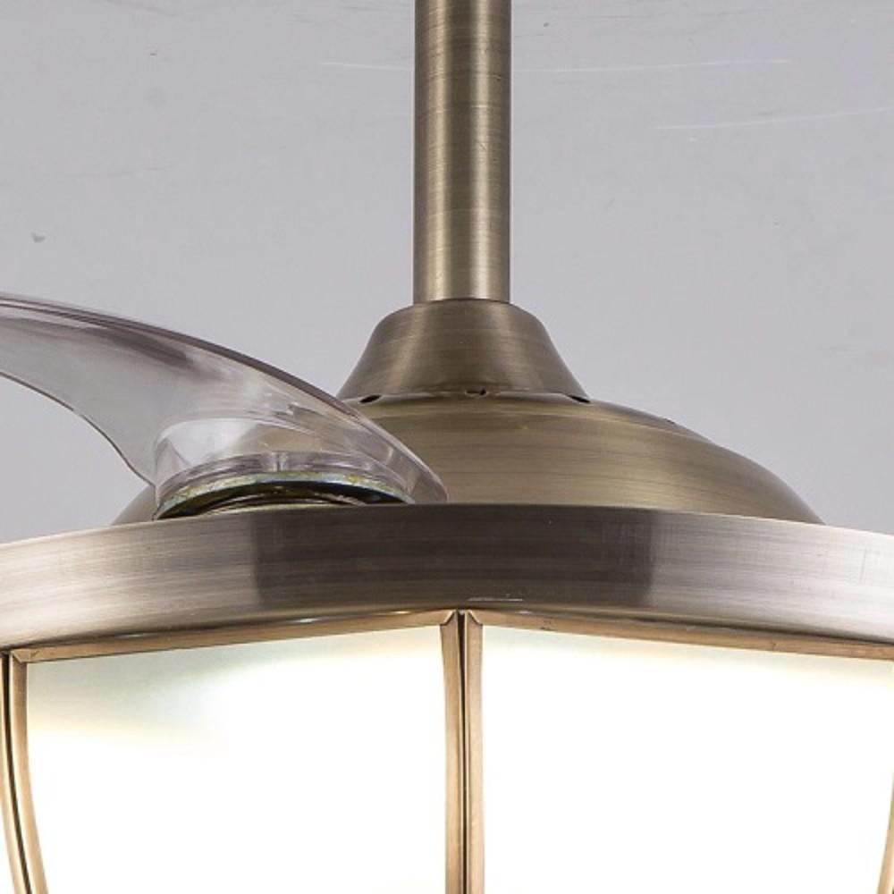 Industrial Bronze Retractable LED Ceiling Fan Light