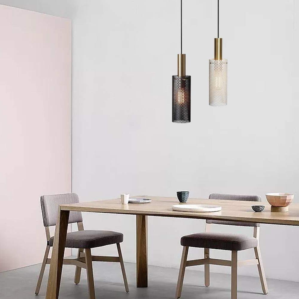 Modern Cylinder Metal Pendant Light with Adjustable LED