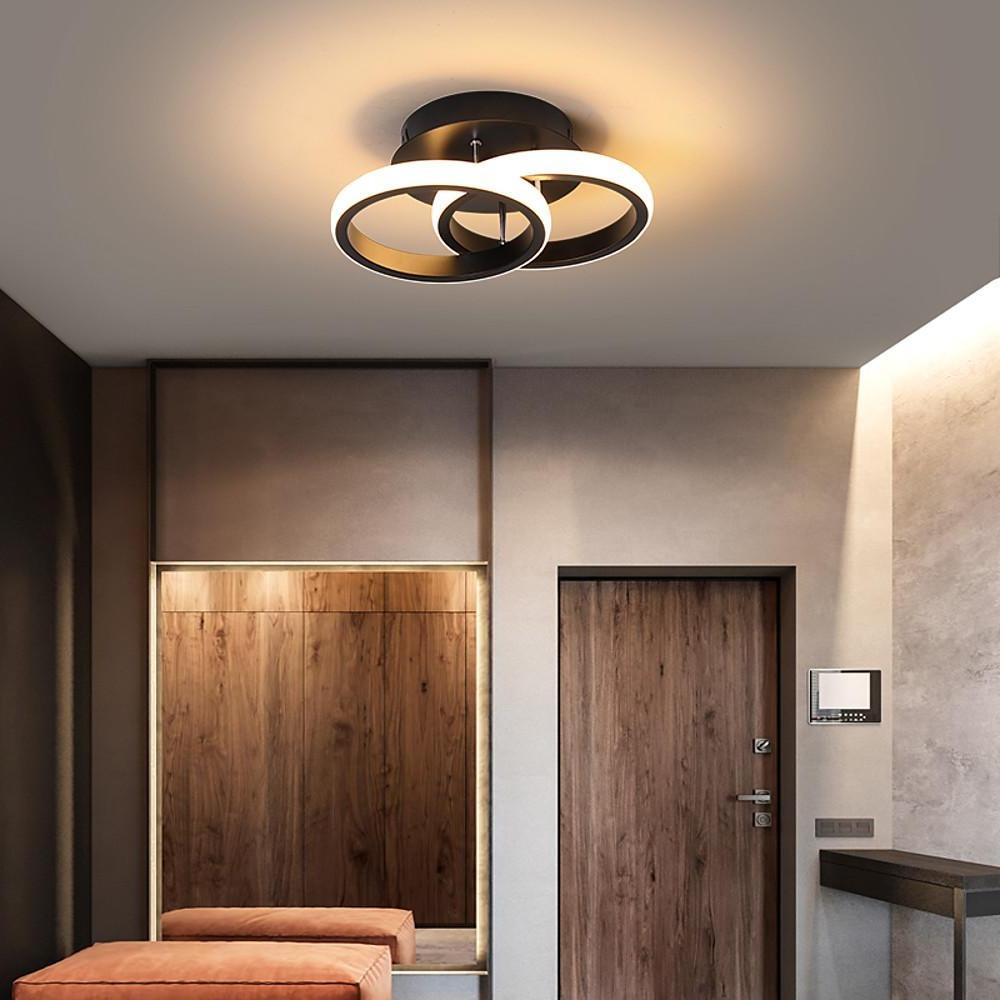 Modern Dual Circle LED Flush Mount Metal Ceiling Light