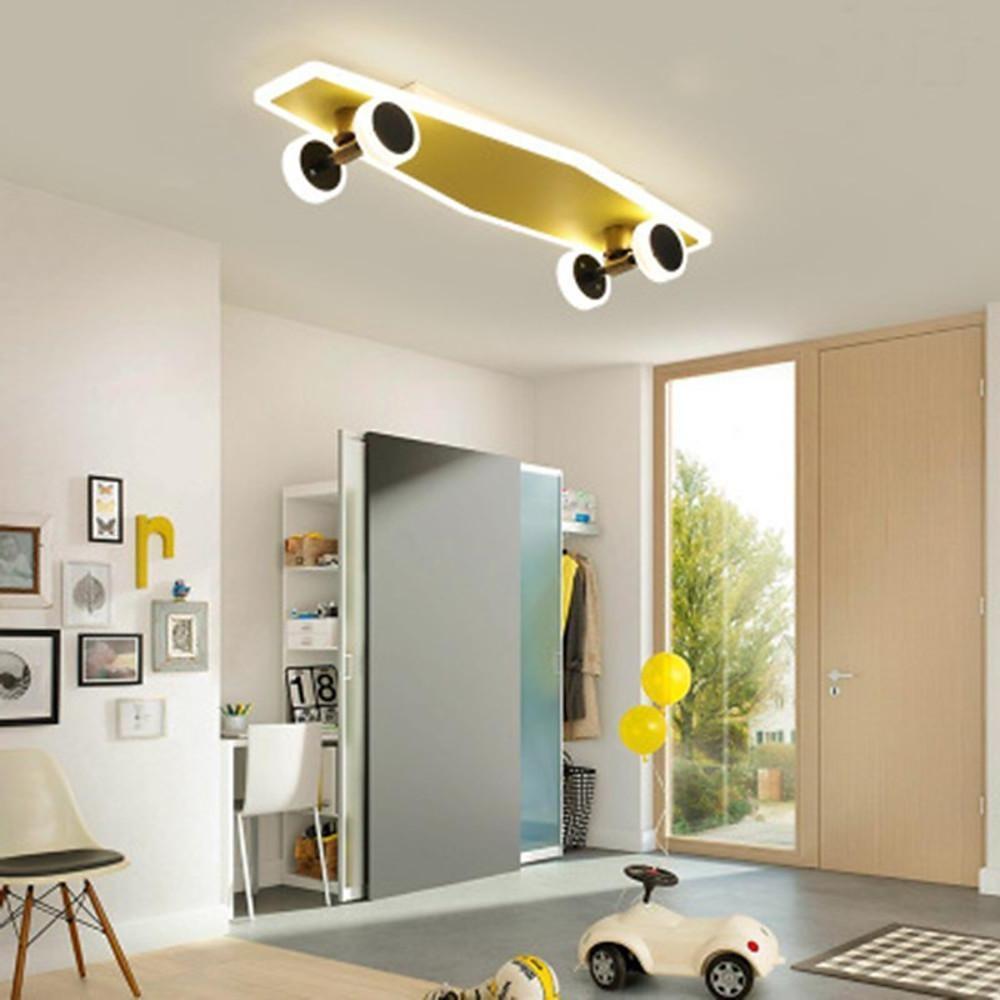 Skateboard-Shaped Dimmable LED Flush Mount Ceiling Light