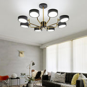 8-Light Modern Chandelier - Adjustable Color Temperature Metal &