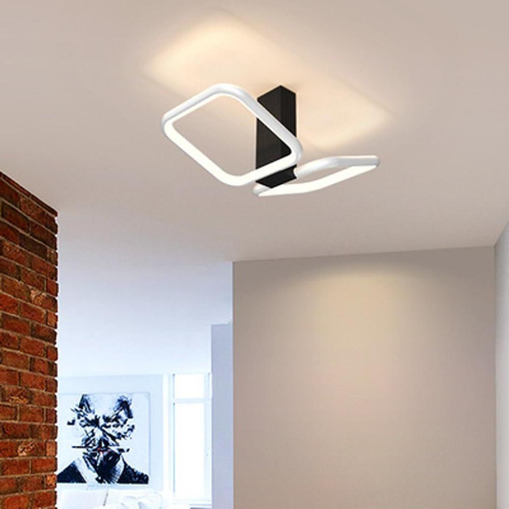 Geometric Gold Flush Mount LED Ceiling Light - Aluminum Finish