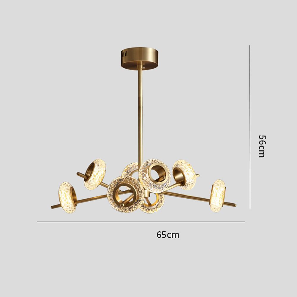 Modern Sputnik Chandelier with Copper Finish and Glass Shades