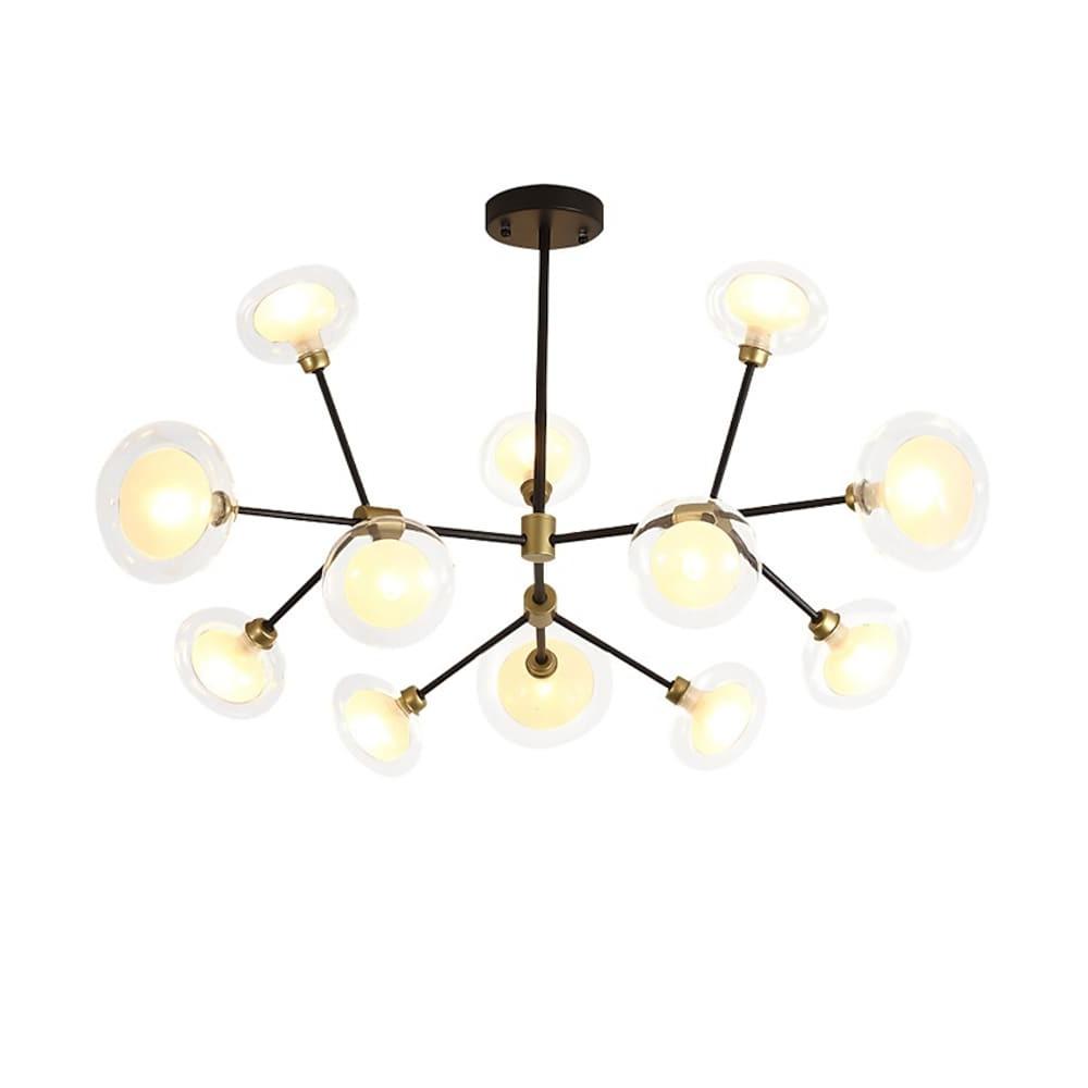 Sputnik Globe Chandelier with 12 LED Bulbs - Metal & Glass