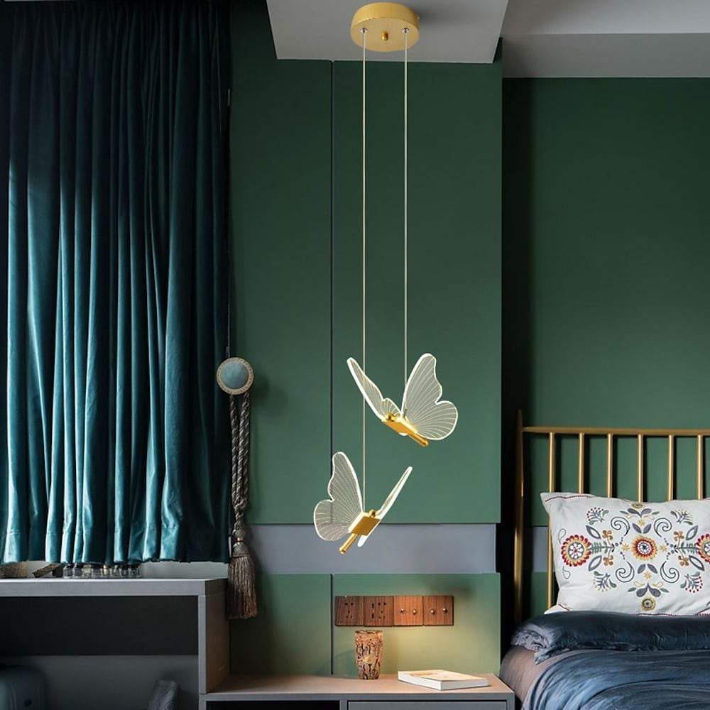 Butterfly Nordic LED Pendant Light – Acrylic & Metal Hanging Lamp