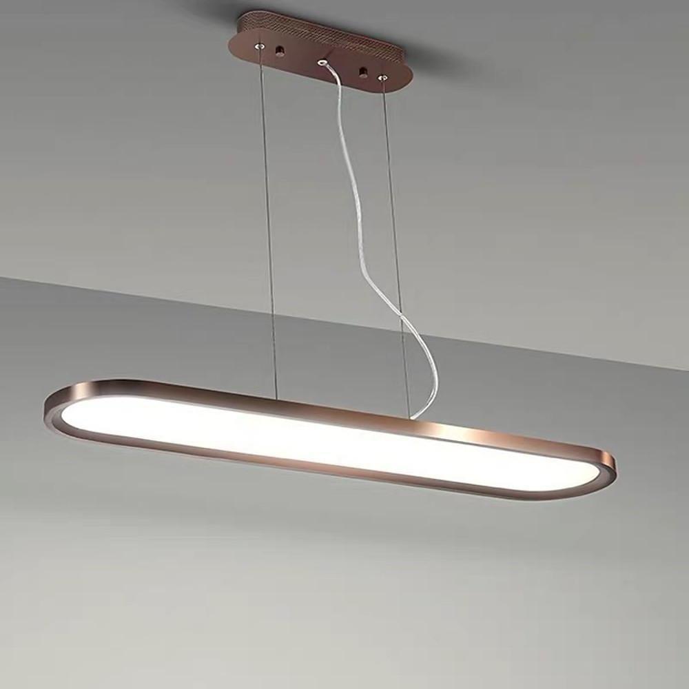 Modern Oval LED Pendant Light – Metal & Acrylic Ceiling Fixture