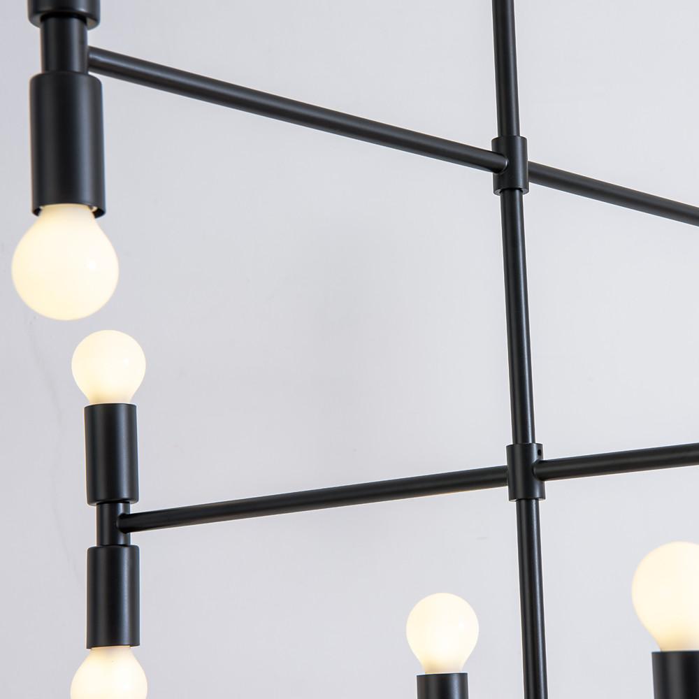 12-Light Adjustable Modern Pendant Light with Electroplated Metal