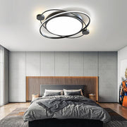 Geometric Circle LED Flush Mount Ceiling Light with Remote Control