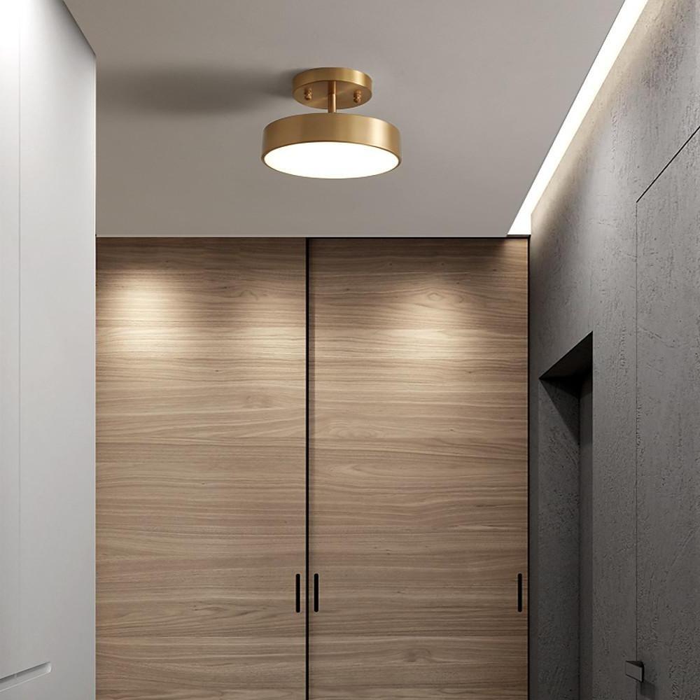 Adjustable Nordic Flush Mount Ceiling Light with Electroplated Copper