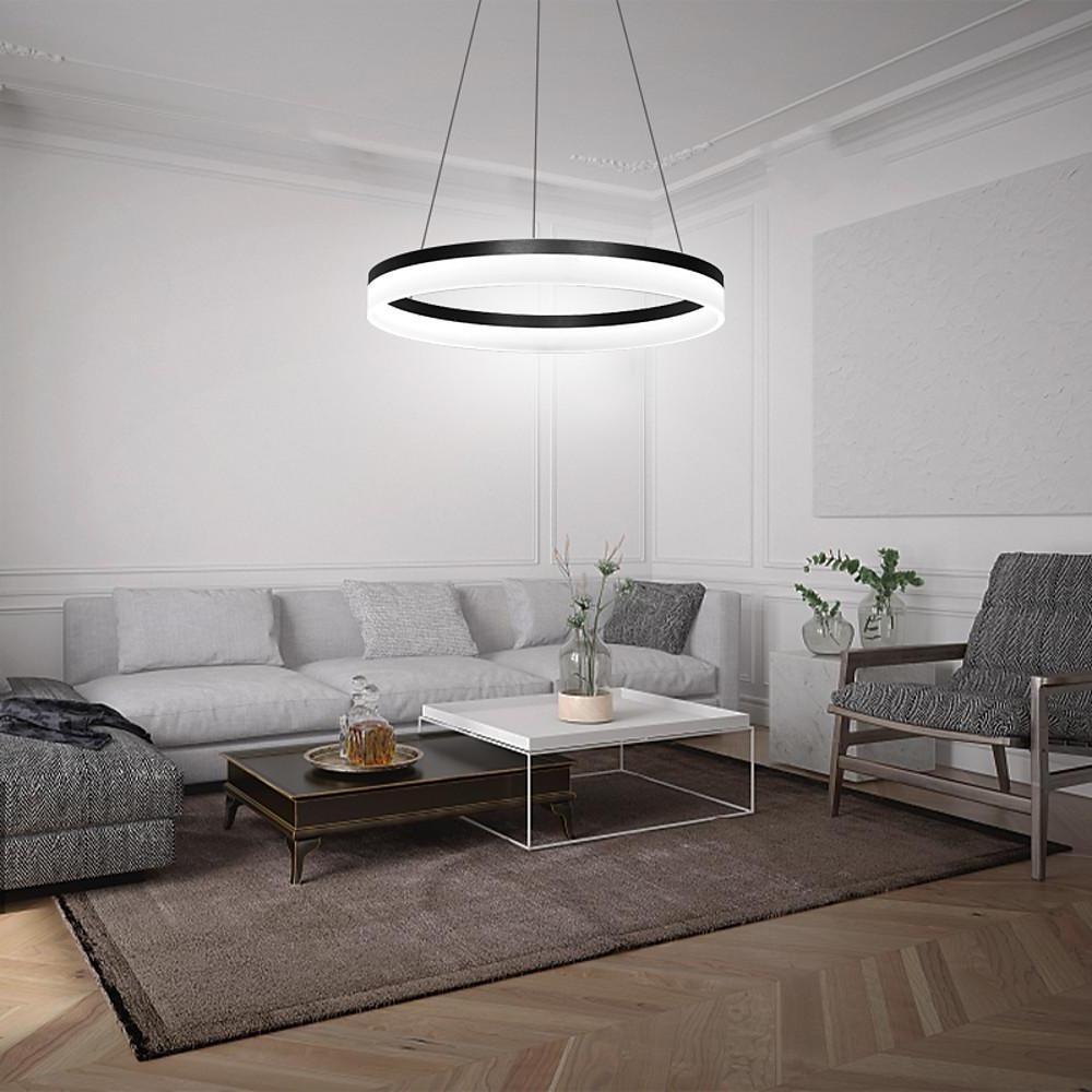 Modern Circular LED Pendant Light Aluminum Acrylic Island Lighting