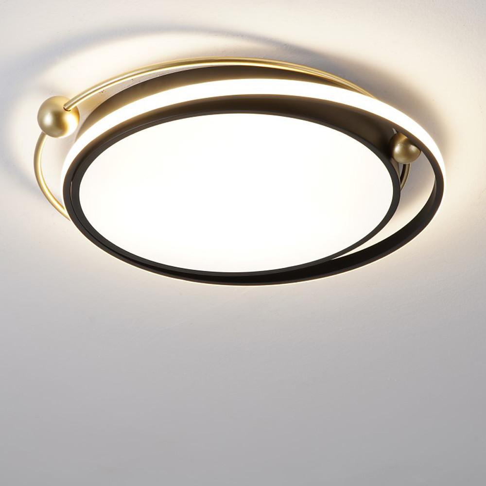 Geometric Circles LED Flush Mount Ceiling Light Black Nordic