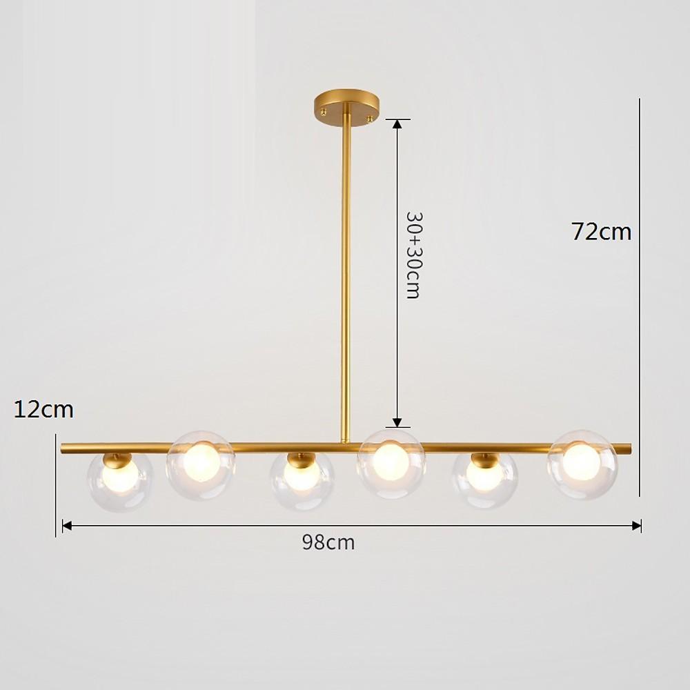 Modern Nordic Sphere Chandelier 6-Light Glass Metal Ceiling Light