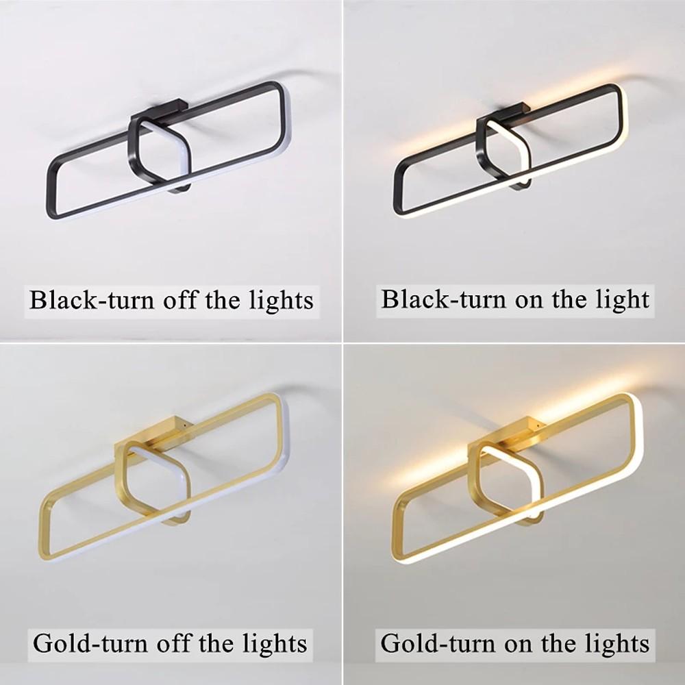 Modern Geometric LED Flush Mount Ceiling Light - Dimmable