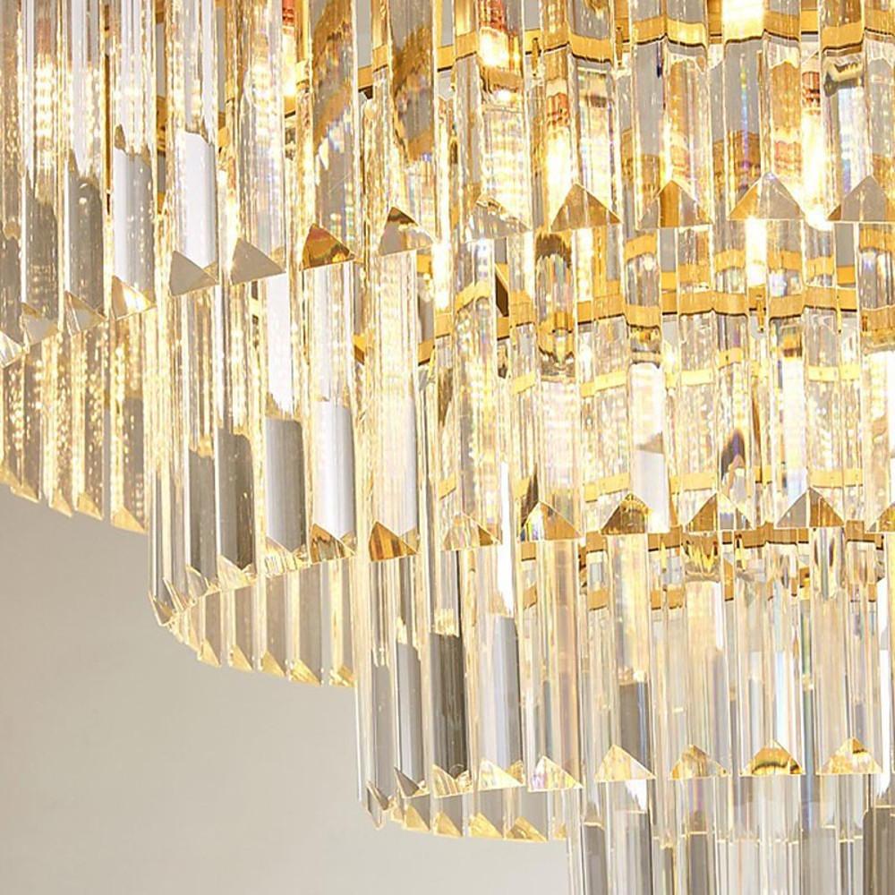 Modern Crystal Chandelier 9-Light Metal Frame Entryway Fixture
